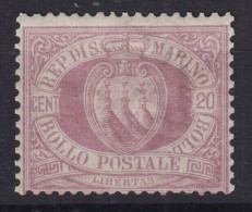 SAN MARINO 1894-99 STEMMA 20 CENTESIMI N.29 G.I MNH** BEN CENTRATO - Ongebruikt