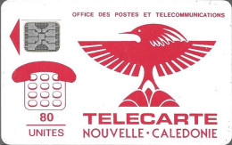 CARTE-PUCE-NOUVELLE-CALEDONIE-80U-NC2B-SC5-6mm-CAGOU ROUGE-V°N°5 Ge 22691-Utilisé-TBE RARE - Neukaledonien