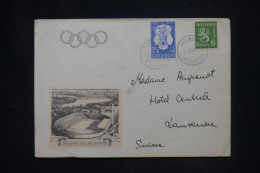 FINLANDE - Enveloppe Des Jeux Olympiques De Helsinki En 1952 Pour La Suisse - L 147580 - Storia Postale