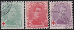 Belgie  .   OBP    .    129/131    .    O  (130: *)   .   Gestempeld     .   /   .    Oblitéré - 1914-1915 Red Cross