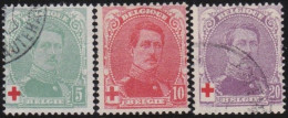 Belgie  .   OBP    .    129/131    .    O  (130: *)   .   Gestempeld     .   /   .    Oblitéré - 1914-1915 Cruz Roja