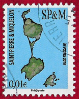 St.Pierre Et Miquelon 2016  CARTE  0,01 €  DOUBLE  EMPREINTE SP - Used Stamps