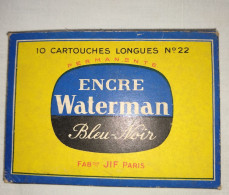 Boîte Vintage De Cartouches Longues  N° 22 - Encre  Waterman  Bleu-Noir - Autres & Non Classés