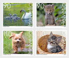 Switzerland Suisse Schweiz 2023 Cute Animals Set Of 4 Stamps Mint - Swans