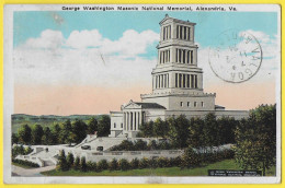 VIRGINIA GEORGE WASHINGTON MASONIC NATIONAL MEMORIAL ALEXANDRIA 1924 2c Harding, Black, - Alexandria