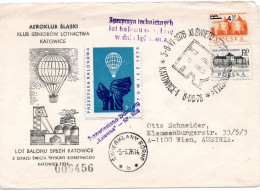 70564 - Polen - 1976 - Zl.4,50/60gr Aufdruck MiF A BallonpostBf SWIERKLANY GORNE -> KATOWICE -> Oesterreich - Covers & Documents