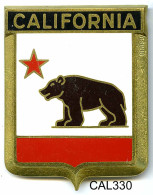 CAL330 - PLAQUE CALANDRE AUTO - CALIFORNIA - Enameled Signs (after1960)