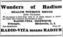 Radium Health Drugs Radio-Vita Ad 1921 (Photo) - Objects