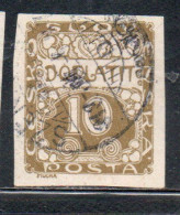 CZECH CECA CZECHOSLOVAKIA CESKA CECOSLOVACCHIA 1918 1920 POSTAGE DUE DOPLATIT 10h USED USATO OBLITERE' - Portomarken