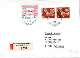 70616 - Schweiz - 1983 - 2@2,50Fr MiF A R-Bf ZUERICH -> Westdeutschland - Lettres & Documents