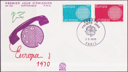 Europa CEPT 1970 France - Frankreich FDC1 Y&T N°1637 à 1638 - Michel N°1710 à 1711 - 1970