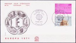 Europa CEPT 1971 France - Frankreich FDC1 Y&T N°1676 à 1677 - Michel N°1748 à 1749 - 1971