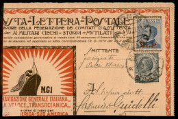 Regno - B.L.P - 1921 - 25 Cent (3) + Complementare (108) - Parte Di Busta Da Monza 2.10.21 - Otros & Sin Clasificación