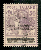 Regno - Enti Parastatali - 1924 - 50 Cent Inv. Guerra Roma (74) Usato (80) - Sonstige & Ohne Zuordnung