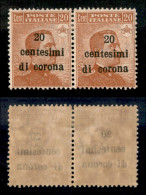 Occupazioni I Guerra Mondiale - Trento E Trieste - 1919 - 20 Cent Su 20 (5 Varietà) - Coppia Orizzontale - Soprastampe D - Other & Unclassified