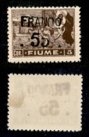 Occupazioni I Guerra Mondiale - Fiume - 1919 - Franco 55 Su 5 Corone (C86eaa - Carta C) Con Soprastampa Obliqua - Gomma  - Sonstige & Ohne Zuordnung