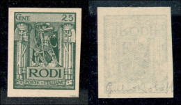 Colonie - Egeo - Emissioni Generali - 1929 - 25 Cent Pittorica (6b) Non Dentellato - Gomma Integra - Otros & Sin Clasificación