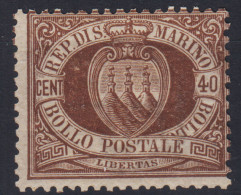 SAN MARINO 1892-94 40 CENTESIMI N.17 G.O MH* - Neufs