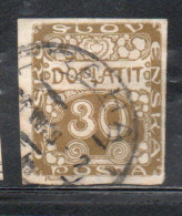 CZECH CECA CZECHOSLOVAKIA CESKA CECOSLOVACCHIA 1918 1920 POSTAGE DUE DOPLATIT 30h USED USATO OBLITERE' - Strafport