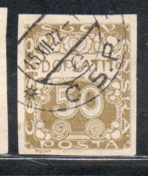 CZECH CECA CZECHOSLOVAKIA CESKA CECOSLOVACCHIA 1918 1920 POSTAGE DUE DOPLATIT 50h USED USATO OBLITERE' - Postage Due