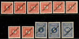 EUROPA - AUSTRIA - 1919 - Segnatasse Soprastampati (64/74) - Serie Completa - Gomma Originale - Other & Unclassified