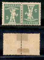 EUROPA - SVIZZERA - 1909 - Tete-Beche Del 5 Cent Walter Tell (unif.K3) - Nuovo Con Gomma - Sonstige & Ohne Zuordnung