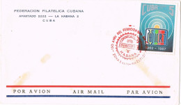 52125. Carta Aerea HABANA (Cuba) 1987. 150 Aniversario Ferrocarril En Cuba. Comunicaciones - Lettres & Documents