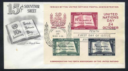 NATIONS UNIES - ONU - UNO - NEW YORK / 1955 BLOC # 1 SUR FDC (ref 2454) - Covers & Documents