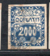 CZECH CECA CZECHOSLOVAKIA CESKA CECOSLOVACCHIA 1918 1920 POSTAGE DUE DOPLATIT 2000h USED USATO OBLITERE' - Strafport