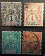 GOLFE DU BENIN 1893 Type Groupe, 4 Timbres Neufs * / O ,Yvert No 20,22,23,29, BTB - Autres & Non Classés