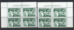 Canada MNH Plate Block 1955-56  Paper Industry Definitives - Unused Stamps
