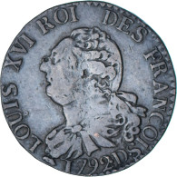 Monnaie, France, Louis XVI, 3 Deniers, 1792, Lyon, TB+, Bronze, Gadoury:5 - Sonstige & Ohne Zuordnung