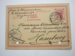 HONGKONG ,  ,Ganzsache (Aktenlochung)  1901 Nach Deutschland - Covers & Documents