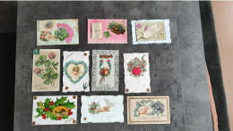 JOLI LOT 11 CARTES POSTALES CP  ANNEES 1900 FANTAISIE PENSEE BONNE ANNEE DENTELLES BRODERIE TBE - Collections & Lots