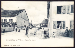 1903 Beschriebene AK: Goumoens La Ville, Rue D'en Haut. Belebt. - Goumoëns