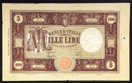 1000 LIRE BARBETTI GRANDE M BI 11 08 1943 Raro Taglietti E Mancanza , Ma Naturale Mb LOTTO 2298 - 1.000 Lire