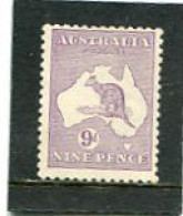 AUSTRALIA - 1915  KANGAROO  9 D.  2nd  WATERMARK   MINT NH  SG27 - Mint Stamps