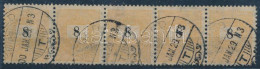 O 1899 8kr ötöscsík Csillagvízjellel / Mi 45 Y Stripe Of 5 With Star In The Watermark - Other & Unclassified