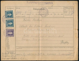 1918 Táviraton 3 Db Feldpost Bélyeg / Telegram "EP SABAC" - Altri & Non Classificati