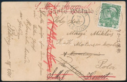 1910 Képeslap 5h Bérmentesítéssel Pekingből A Bokszerlázadás Időszakából Osztrák Hadihajóról Küldve / Postcard With 5h F - Altri & Non Classificati