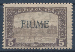 ** Fiume 1918 Parlament 5K HP I. Certificate: Bodor (Sassone 13.000,-) - Altri & Non Classificati