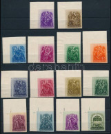 ** 1938 Szent István ívsarki Vágott Sor (néhány Szokásos Apró Ránc) / 551-564 Imperforate Corner Set (usual Small Crease - Other & Unclassified