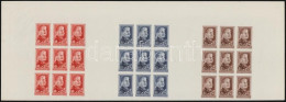 ** 1949 Sztálin Sor Vágott Kilencestömbök Egy összefüggő ívben (200.000) / Mi 1122-1124 Imperforate Blocks Of 9 In One S - Andere & Zonder Classificatie