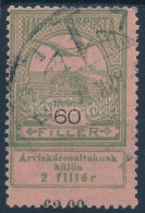 O 1913 Árvíz 60f Látványosan Elfogazva, Az összegző Szám Felkerült A Bélyegképre, Ritka! / Mi 141 With Shifted Perforati - Sonstige & Ohne Zuordnung