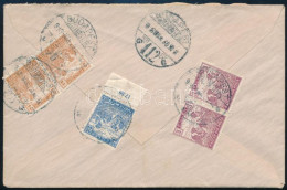 1918 Budapest Helyi Ajánlott Levél 5 Db Bélyeggel / Local Registered Cover With 5 Stamps - Autres & Non Classés