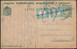 1918 Díjjegyes Levelezőlap Budapestre, 2f Pár Portóval / PS-card With Postage Due Stamps - Autres & Non Classés