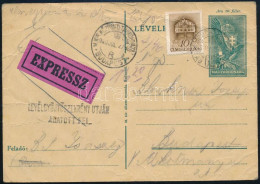 1940 Budapest Helyi Expressz Díjkiegészített Díjjegyes Levelezőlap Levélszekrény útján / Local Express PS-card With Addi - Sonstige & Ohne Zuordnung