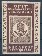 ** 1945/D2a III. Bélyeggyűjtési Propaganda Kiállítás Emlékblokk / Souvenir Sheet - Autres & Non Classés