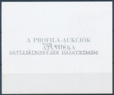 ** 1998/A3a "150 ÉV" Nemzetközi Bélyegkiállítás Emlékív Fekete Felülnyomással, A Felülnyomás Gépszínátnyomatával, Hátold - Autres & Non Classés