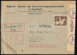 1943 Ajánlott Cenzúrázott Levél Losoncra / Registered Censored Cover To Hungary - Other & Unclassified